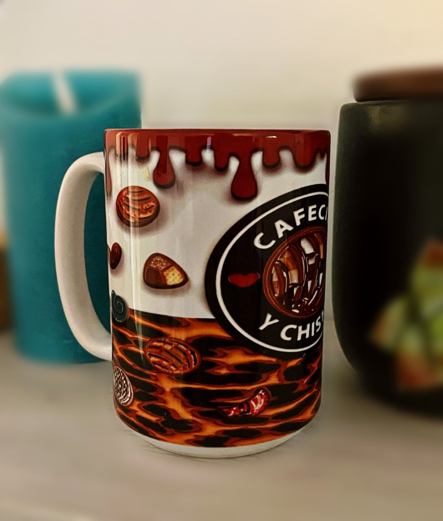 Cafecito Coffee Mug, Cafecito y Chisme Mug, Coffee Cup, Spanglish gifts, Spanish Mexico, Mother's Day, Leopard, Cheetah, Conchas