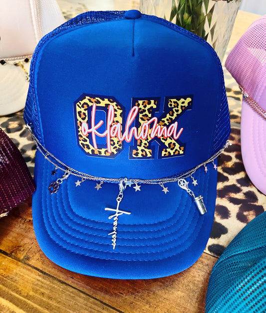 Blue 'Oklahoma' (Cheetah) Trucker Hat