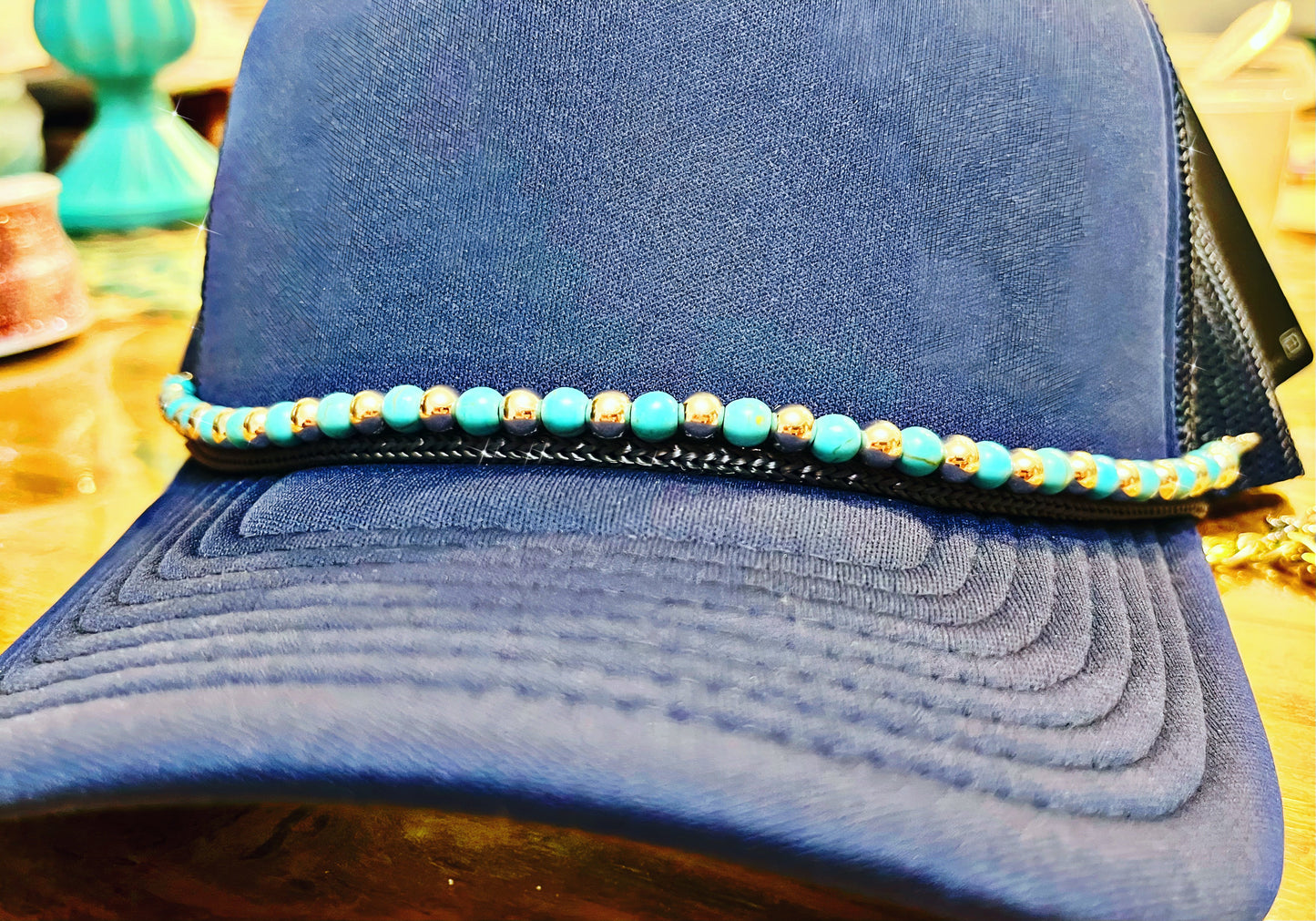 Teal and Silver Bead